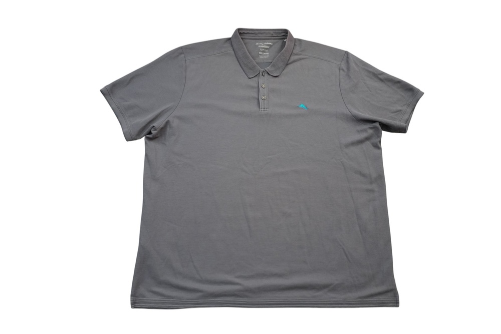 Tommy Bahama Polo Shirt Mens 4XLT Gray IslandZone Supima Cotton Big & Tall
